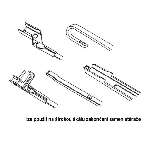 Stěrač FLAT MULTI 8 adaptérů 410 mm